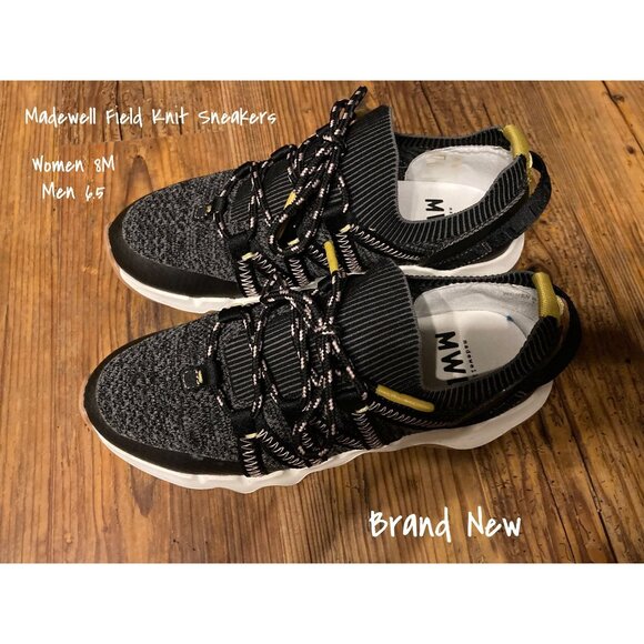Madewell Field Knit Sneakers Black Granite Multi Women’s 8 US  Men 6.5 Brand New - Picture 1 of 8